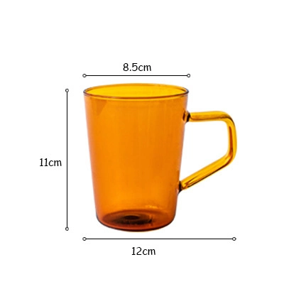 Brief Design Thermo Drinking Cooking Colourful Glass with Handle Coffee Mug