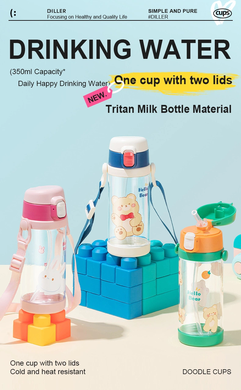 Wholesale Lovely Cartoon Tritan BPA Free Plastic Kids Water Bottle